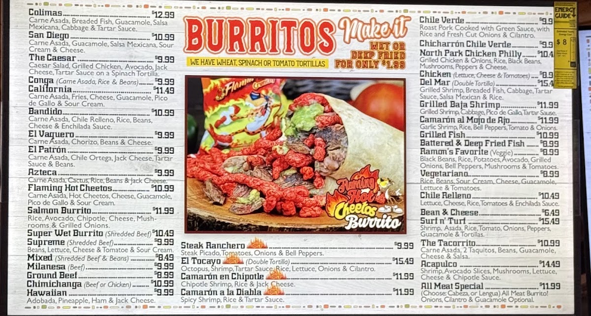 Colima's Mexican Food Menu - Image 1